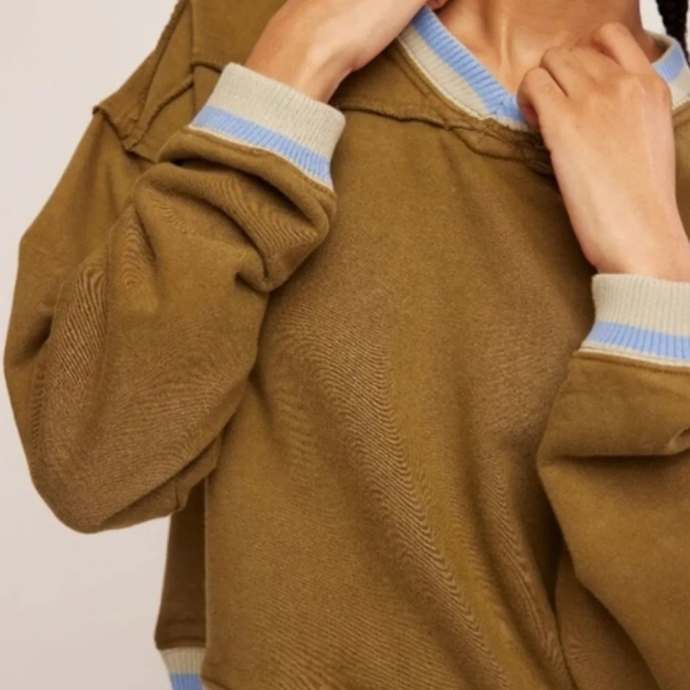 Free People Rio Sweatshirt Seaweed Green‎ Combo